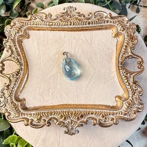 Sterling Briolette Aquamarine Pendant